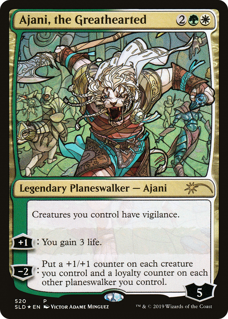 Ajani, the Greathearted (Stained Glass) (SLD-520) - Secret Lair Drop Foil