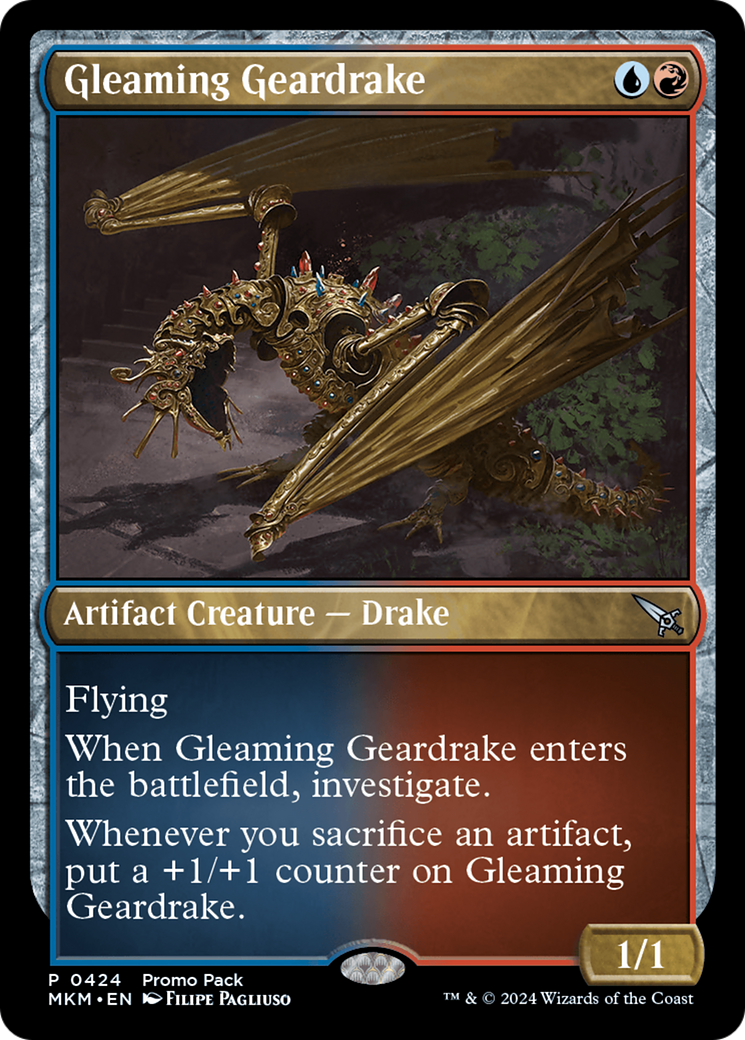 Gleaming Geardrake (PPMKM-424) - Murders at Karlov Manor Foil