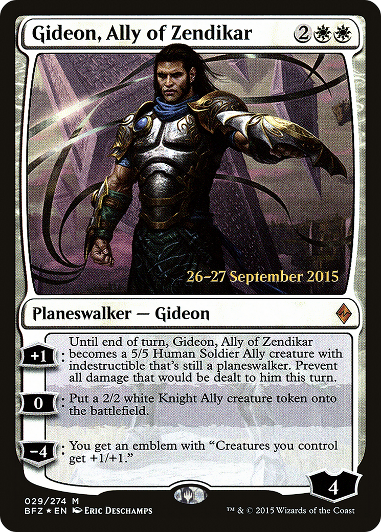 Gideon, Ally of Zendikar (PRE-029) - Battle for Zendikar Promos Foil