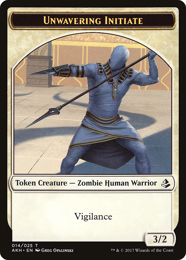 Unwavering Initiate Token (AKH-014) - Amonkhet Tokens