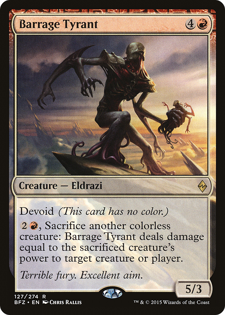 Barrage Tyrant (BFZ-127) - Battle for Zendikar: (devoid) Foil