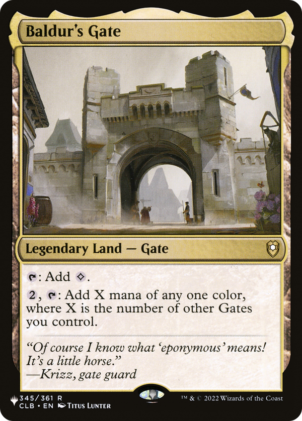Baldur's Gate (LIST-345/361) - The List