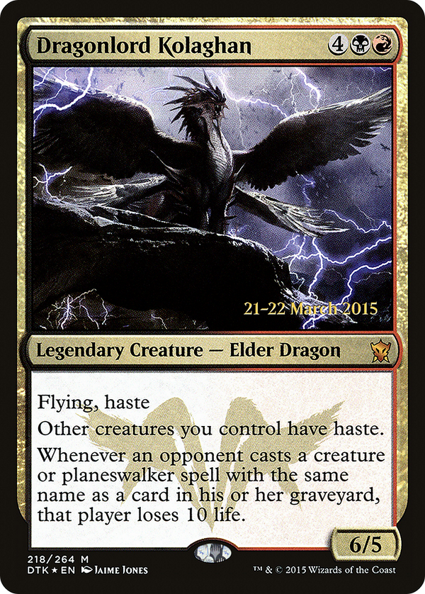 Dragonlord Kolaghan (PRE-218) - Dragons of Tarkir Promos Foil