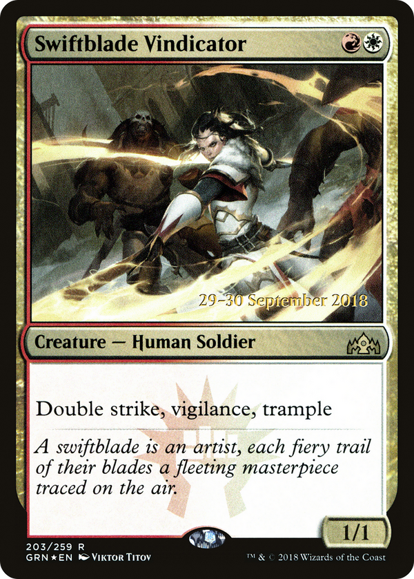 Swiftblade Vindicator (PRE-203) - Guilds of Ravnica Promos Foil