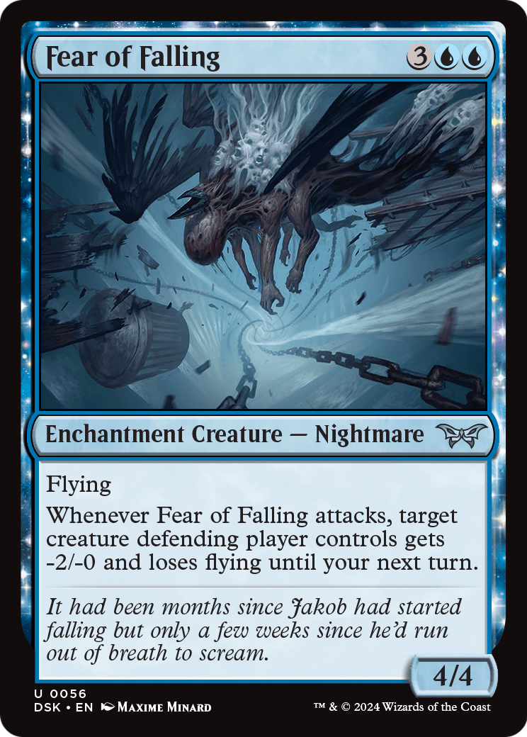 Fear of Falling (DSK-056) - Duskmourn: House of Horror: (enchantment)