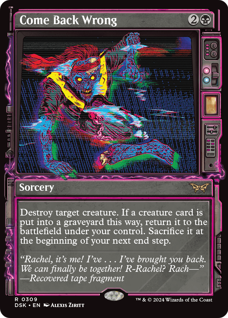 Come Back Wrong (Showcase) (DSK-309) - Duskmourn: House of Horror: (Showcase) Foil