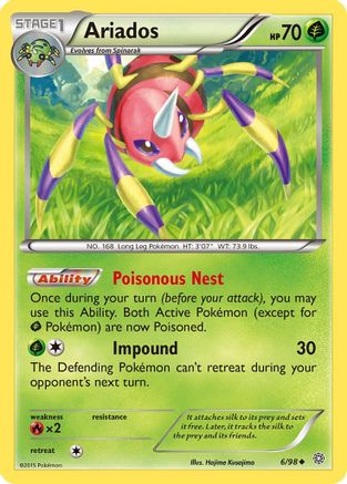 Ariados 006 - Reverse Holofoil XY Ancient Origins - Uncommon