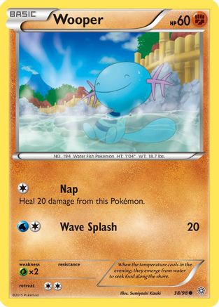 Wooper 038 - Reverse Holofoil XY Ancient Origins - Common