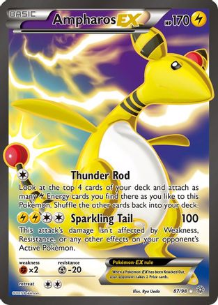Ampharos EX (87 Full Art)/98 - Holofoil XY Ancient Origins - Ultra Rare