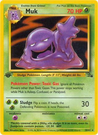 Muk (28) (28) 028 - 1st Edition Fossil - Rare