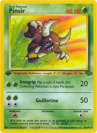 Pinsir (25) (25) 025 - 1st Edition Jungle - Rare