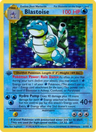 Blastoise - 1st Edition Holofoil Base Set Shadowless - Holo Rare