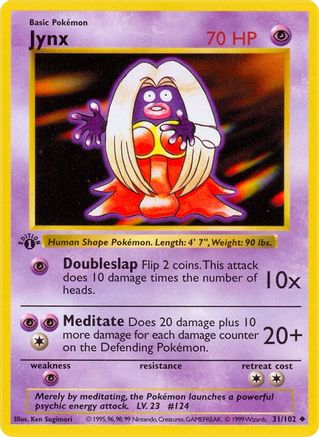 Jynx 031 - 1st Edition Base Set Shadowless - Uncommon