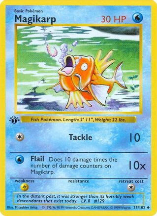 Magikarp 035 - 1st Edition Base Set Shadowless - Uncommon