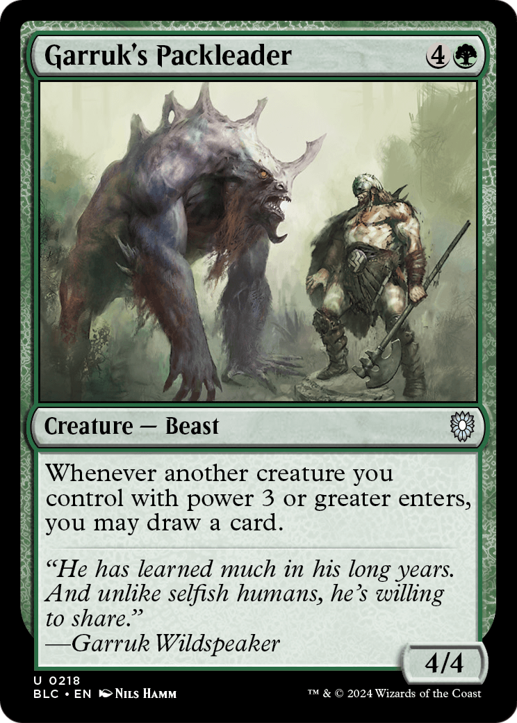 Garruk's Packleader (BLC-218) - Bloomburrow Commander