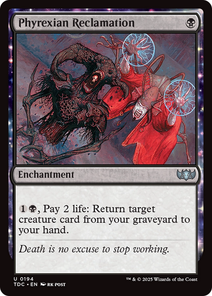 Phyrexian Reclamation (TDC-194) - Commander: Tarkir: Dragonstorm: (enchantment)