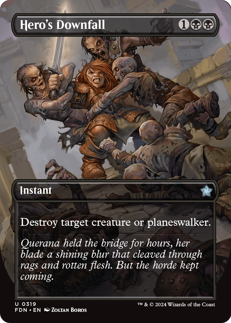 Hero's Downfall (Borderless) (FDN-319) - Foundations
