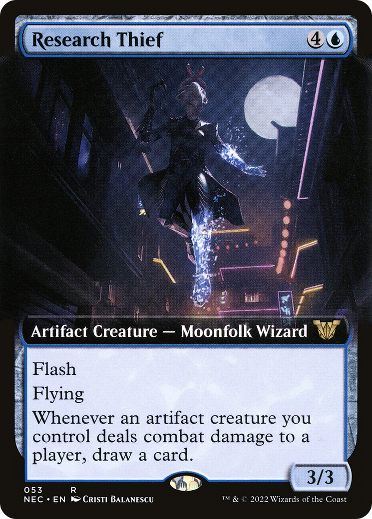 Research Thief (Extended Art) (NEC-053) - Neon Dynasty Commander: (Extended Art)