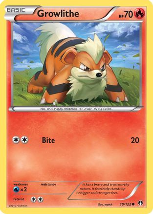 Growlithe 010 - Reverse Holofoil XY BREAKpoint - Common