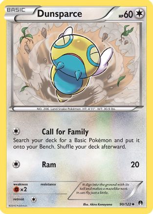 Dunsparce 090 - Reverse Holofoil XY BREAKpoint - Uncommon