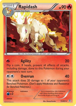 Rapidash 015 - Reverse Holofoil Generations - Rare