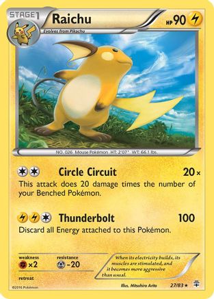 Raichu 027 - Reverse Holofoil Generations - Holo Rare