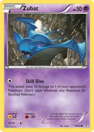 Zubat 030 - Reverse Holofoil Generations - Common