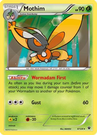 Mothim - Reverse Holofoil XY Fates Collide - Rare