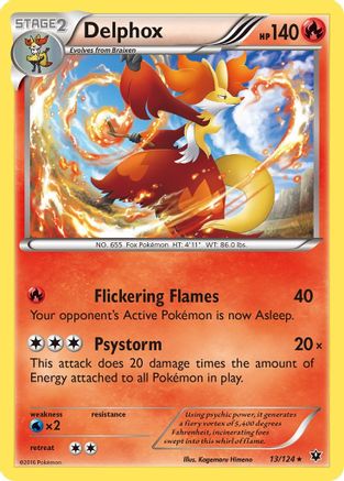 Delphox 013 - Reverse Holofoil XY Fates Collide - Holo Rare