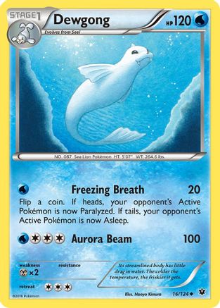Dewgong 016 - Reverse Holofoil XY Fates Collide - Uncommon