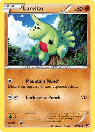 Larvitar (41) (41) 041 - Reverse Holofoil XY Fates Collide - Common