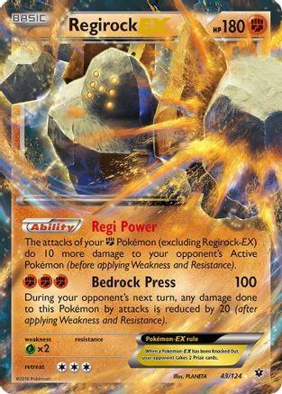 Regirock EX 043 - Holofoil XY Fates Collide - Ultra Rare