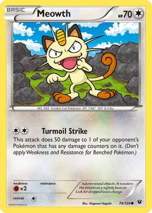 Meowth 074 XY Fates Collide - Common