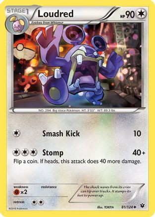 Loudred 081 - Reverse Holofoil XY Fates Collide - Uncommon