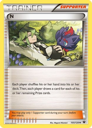 N (Supporter) 105 - Reverse Holofoil XY Fates Collide - Uncommon