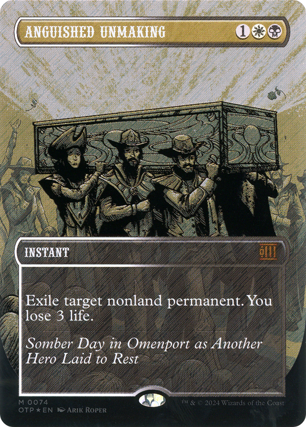 Anguished Unmaking (Textured Foil) (OTP-074) - Breaking News (Borderless) Foil