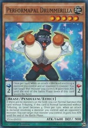 Performapal Drummerilla (YS16-EN011) - Starter Deck: Yuya 1st Edition