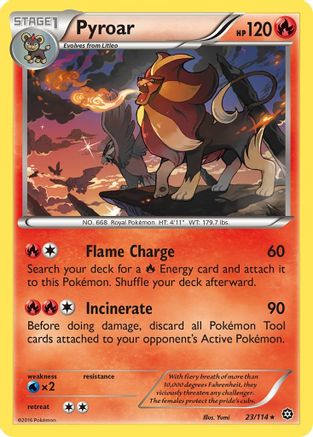 Pyroar - Reverse Holofoil XY Steam Siege - Rare