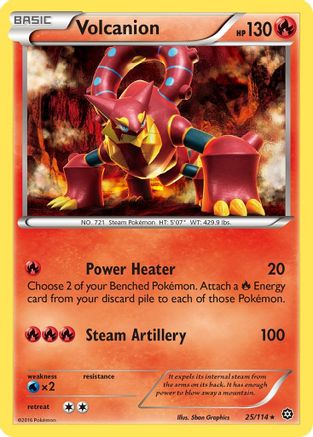 Volcanion 025/114 - Reverse Holofoil XY Steam Siege - Rare