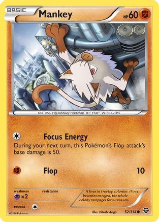 Mankey 052 XY Steam Siege - Common