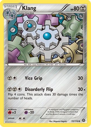 Klang 072 - Reverse Holofoil XY Steam Siege - Uncommon