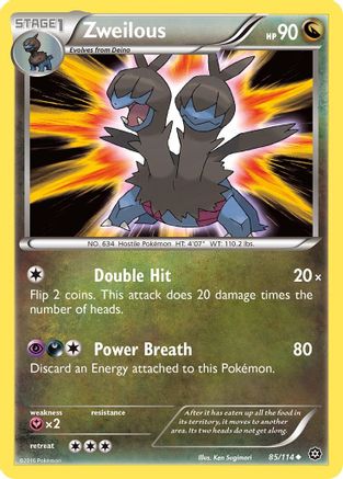 Zweilous 085 - Reverse Holofoil XY Steam Siege - Uncommon