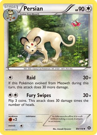 Persian 089 - Reverse Holofoil XY Steam Siege - Uncommon