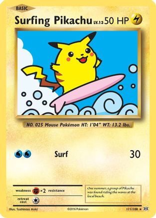 Surfing Pikachu 111 XY Evolutions - Secret Rare