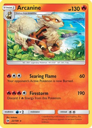 Arcanine 022 - Holofoil SM Base Set - Holo Rare