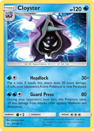 Cloyster 034 SM Base Set - Rare