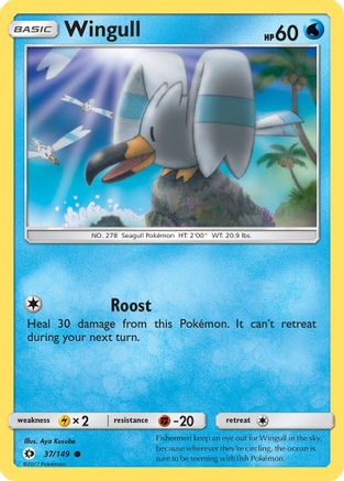 Wingull 037 - Reverse Holofoil SM Base Set - Common