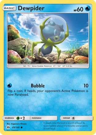 Dewpider 045 - Reverse Holofoil SM Base Set - Common