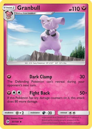 Granbull 091 - Reverse Holofoil SM Base Set - Uncommon