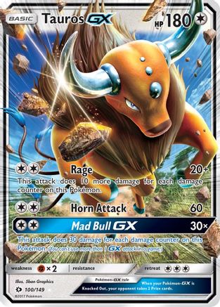 Tauros GX 100 - Holofoil SM Base Set - Ultra Rare